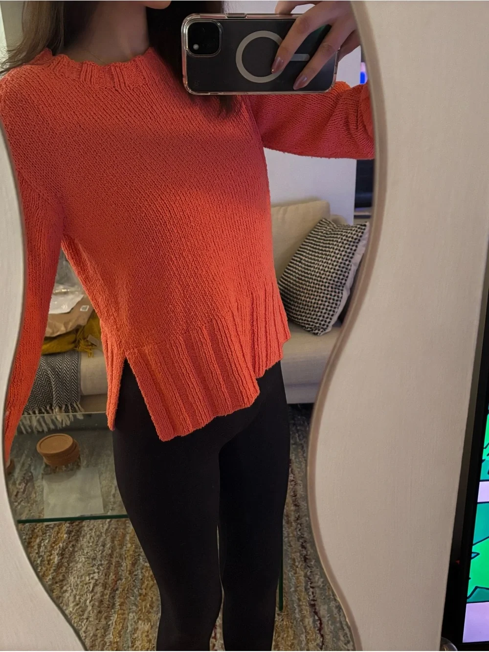 J. Crew Coral Crewneck Knit Sweater